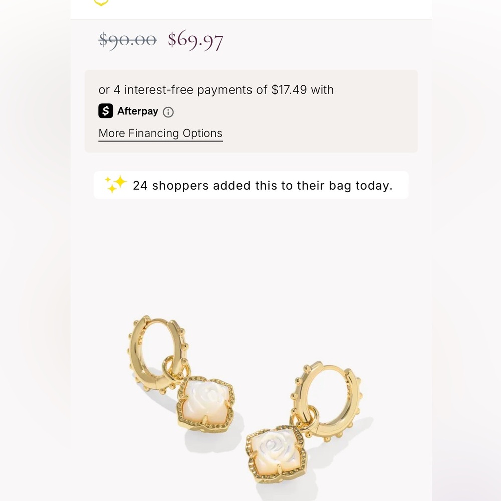 Kendra Scott Gold and White Earrings
